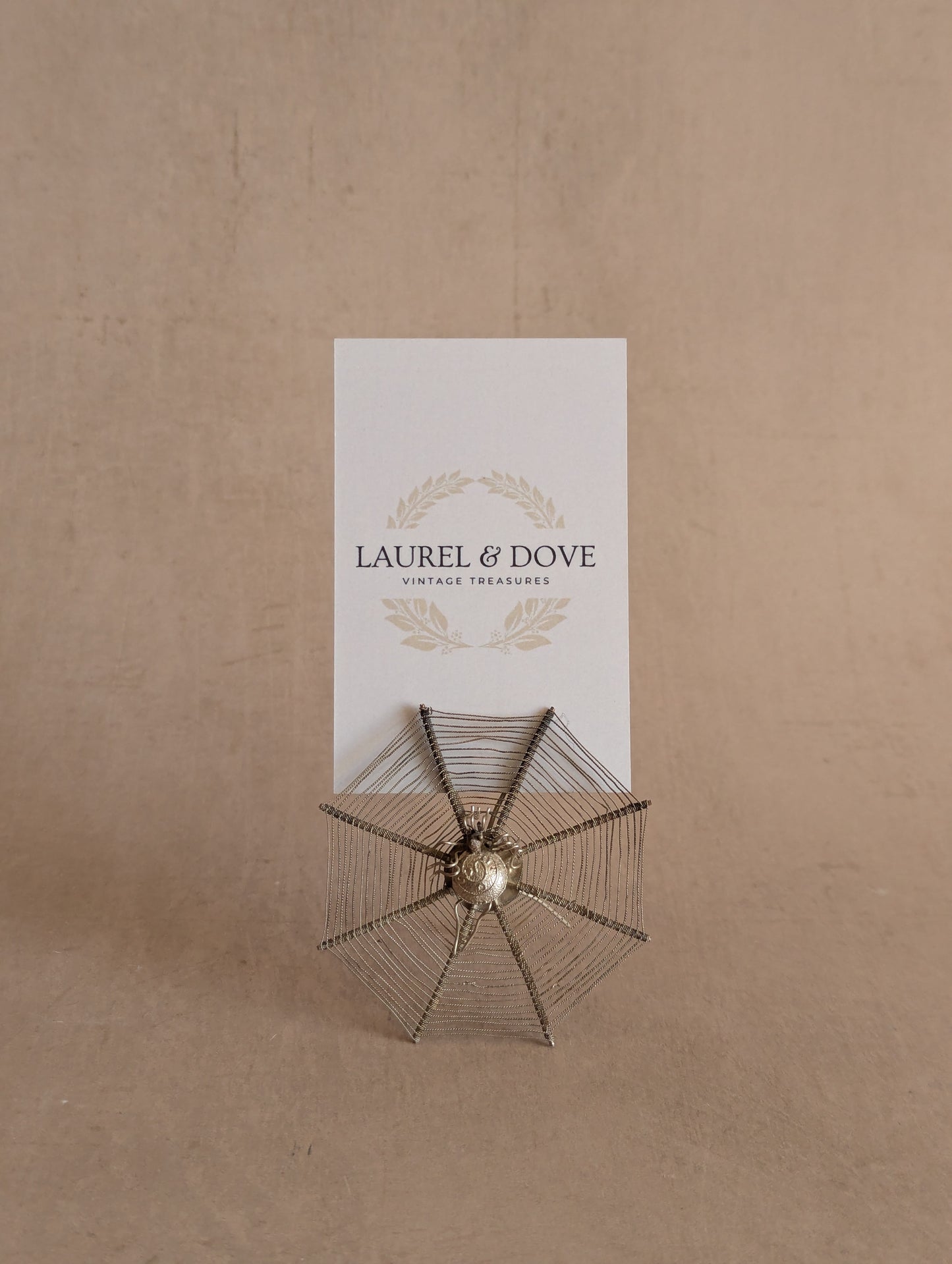 Victorian Spiderweb Place Card Menu Holders, Set of Four