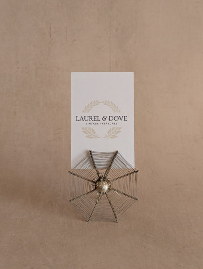 Victorian Spiderweb Place Card Menu Holders, Set of Four