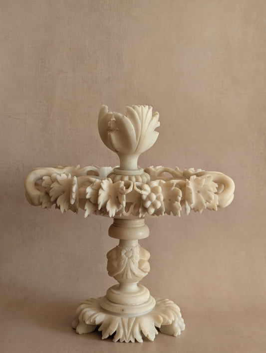 Italian 19th Century Alabaster Tazza Centerpiece