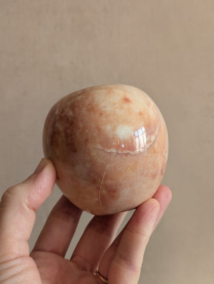 Polished Pink Italian Alabaster Apples, Set of Three