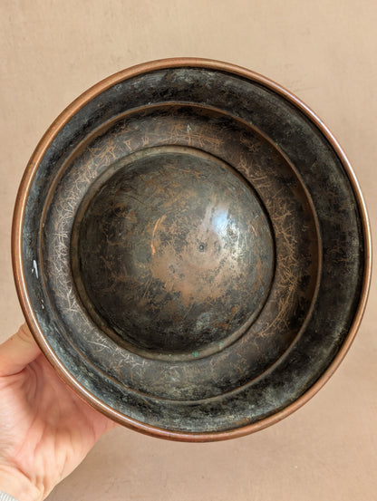 Victorian Arts & Crafts Copper Dog Feeding Bowl