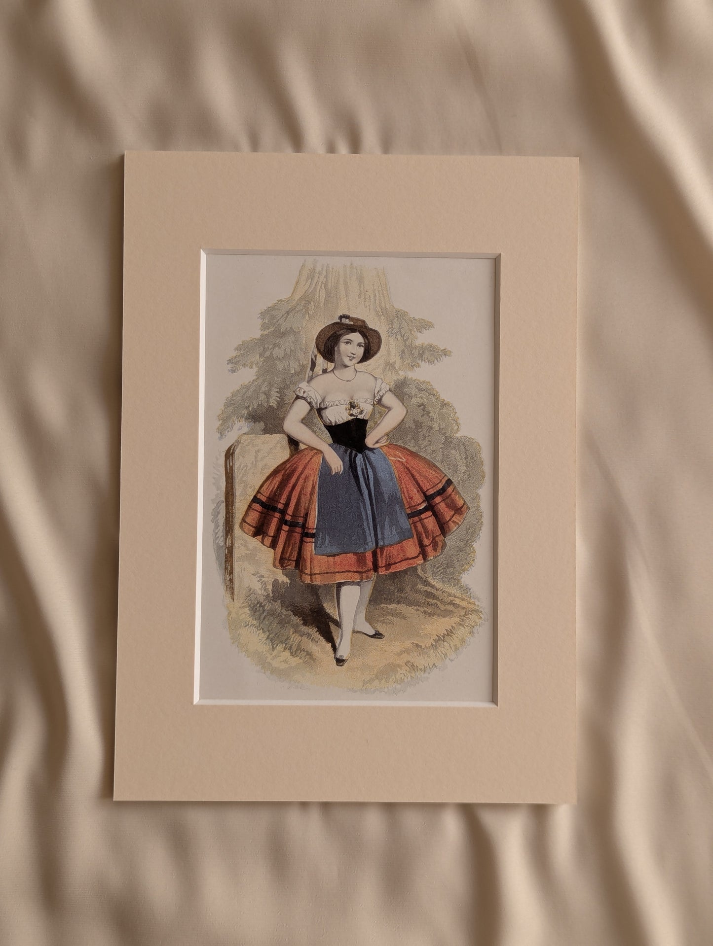 Original 19th Century Baxter Prints, Dancing Ladies, Set of 8