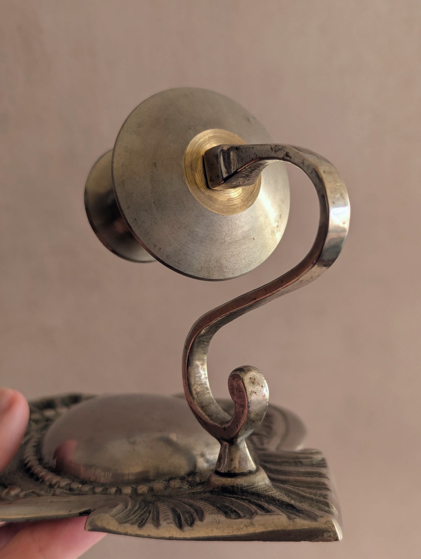 Silver Plated Brass Wall Sconce Candle Holders, Set of Two