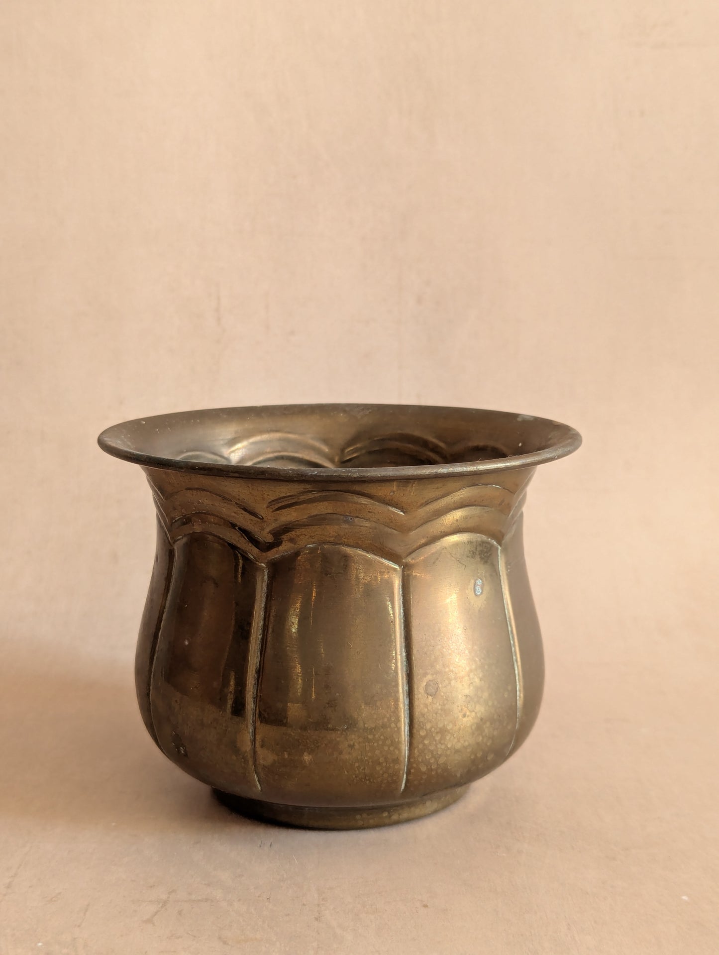 Small Art Deco Brass Tulip Shaped Planter