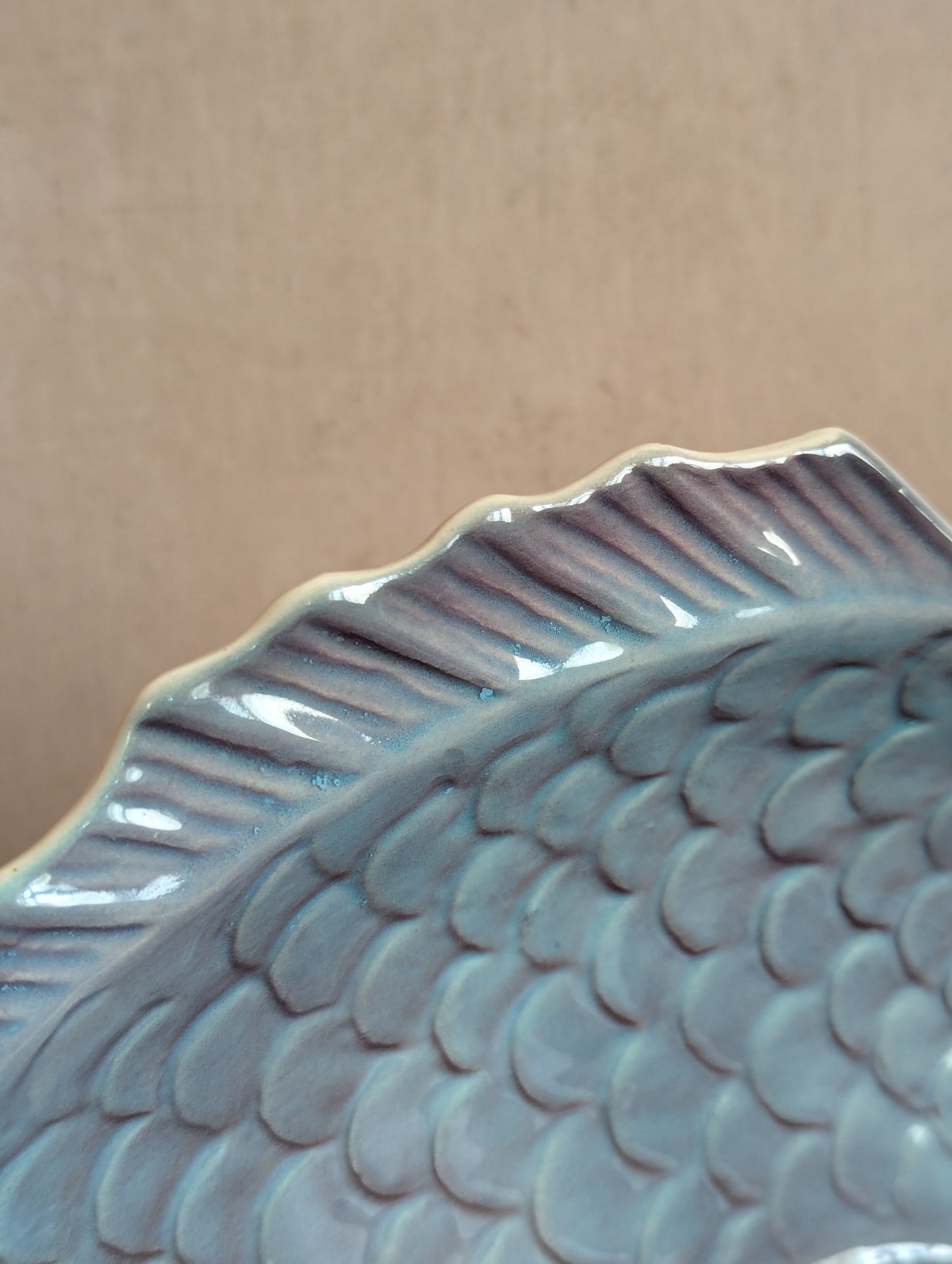 Mid-Century Shorter & Son Blue Ceramic Fish Plate