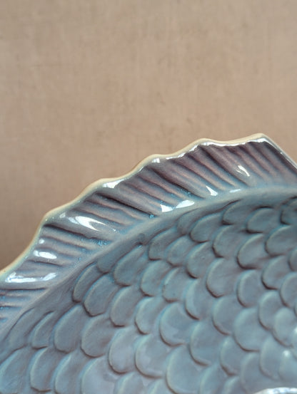 Mid-Century Shorter & Son Blue Ceramic Fish Plate