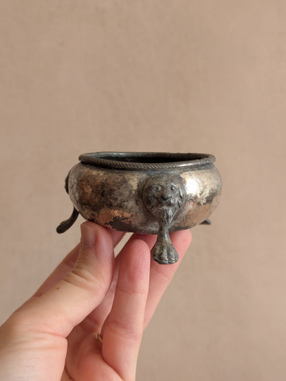 18th Century Lion Paw Salt Cellars, Set of Two