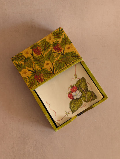 Strawberry Lacquered Paper Mache Notepad Set