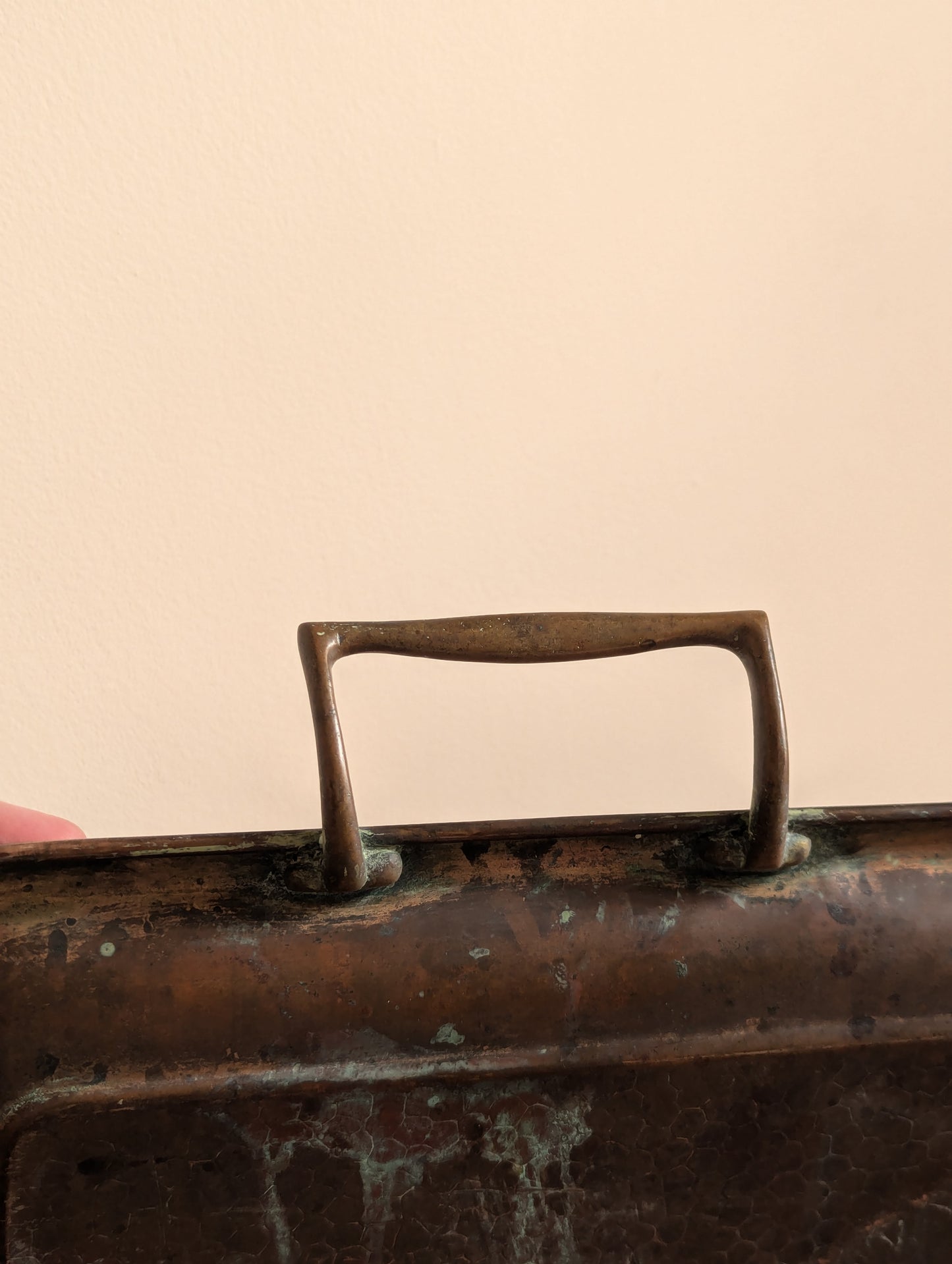 JS&S Arts & Crafts Hand Hammered Copper Serving Tray