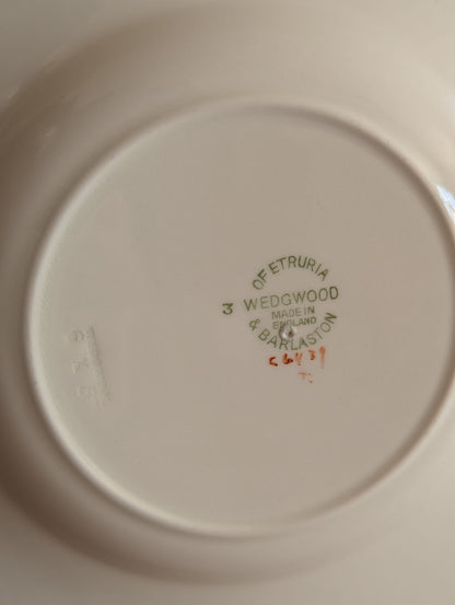 Silver & Pink Floral Art Deco Wedgwood Plate