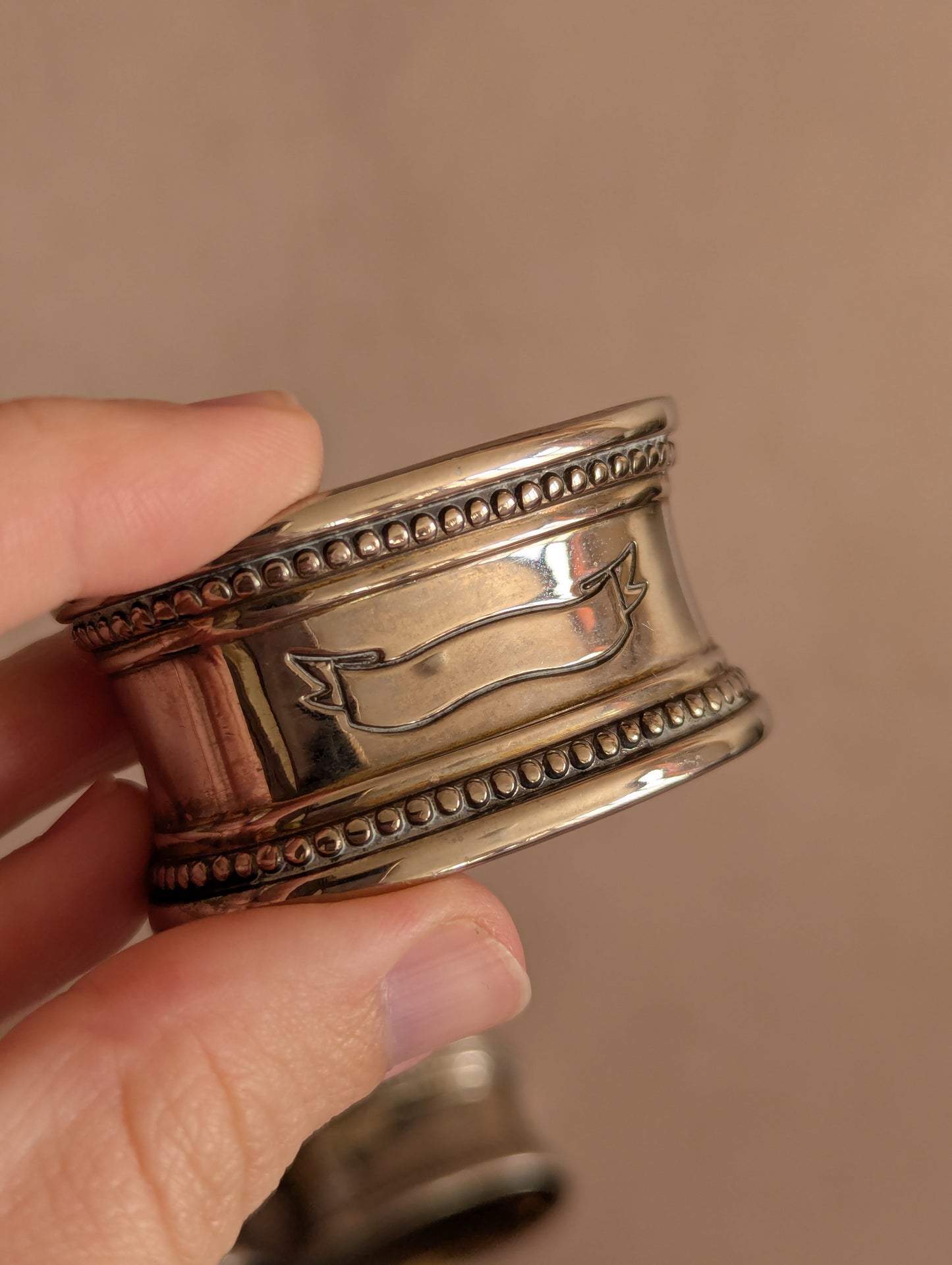 Silver Tone Napkin Rings for Engraving, Set of Six