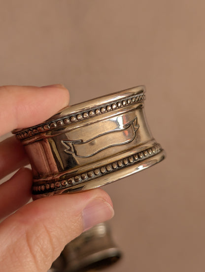 Silver Tone Napkin Rings for Engraving, Set of Six