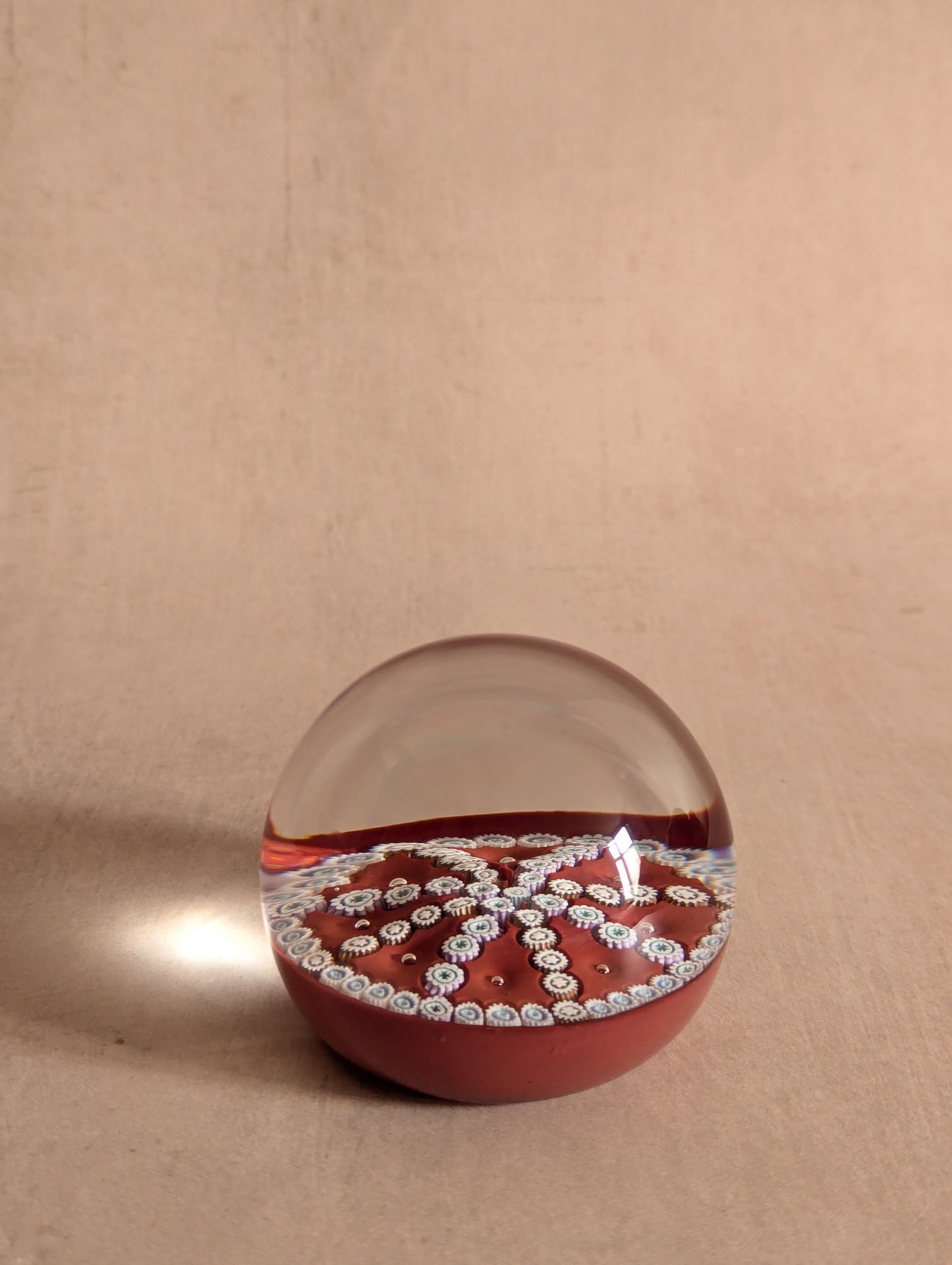 Orange Millefiori Scottish Glass Paperweight, Edinburgh