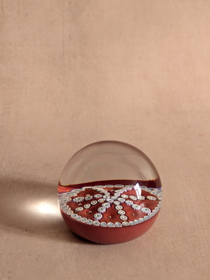 Orange Millefiori Scottish Glass Paperweight, Edinburgh
