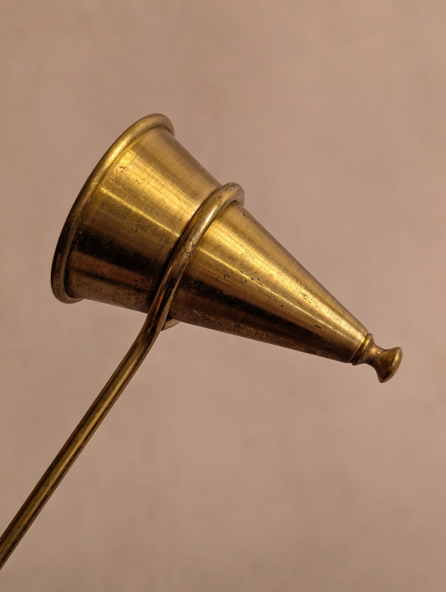 Large Brass Plated Cone Candle Snuffer