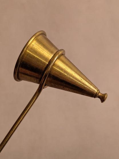 Large Brass Plated Cone Candle Snuffer