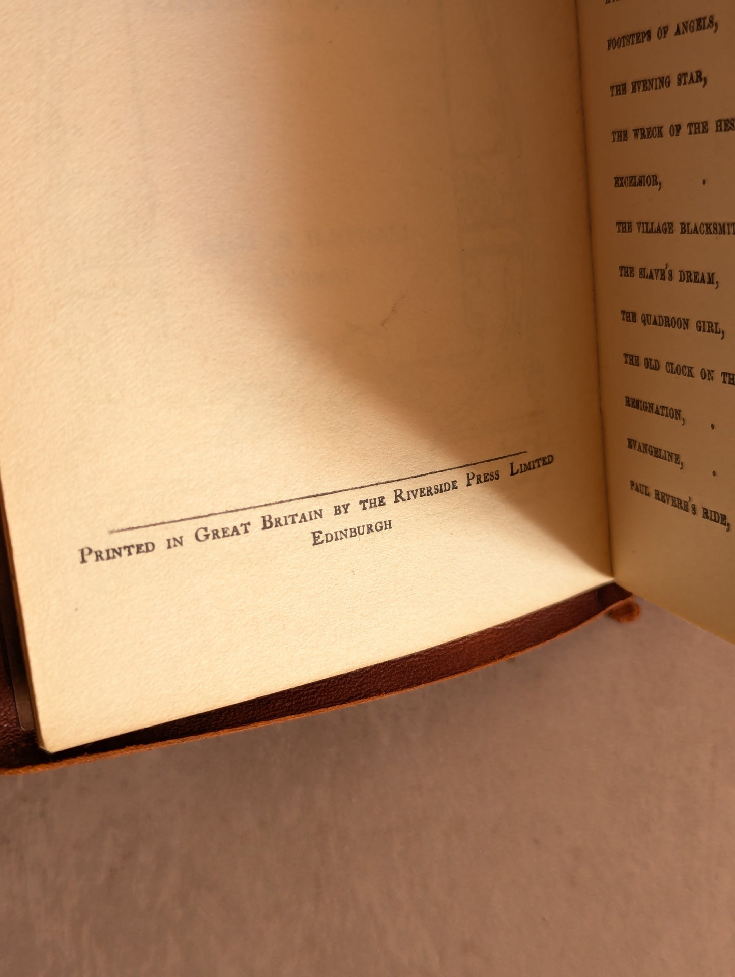 Selections From Longfellow Leather Bound Book