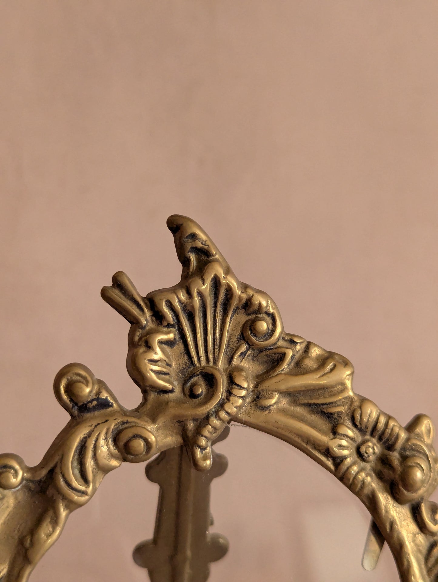 Ornate Scrolling Solid Brass Easel Frames, Set of Two