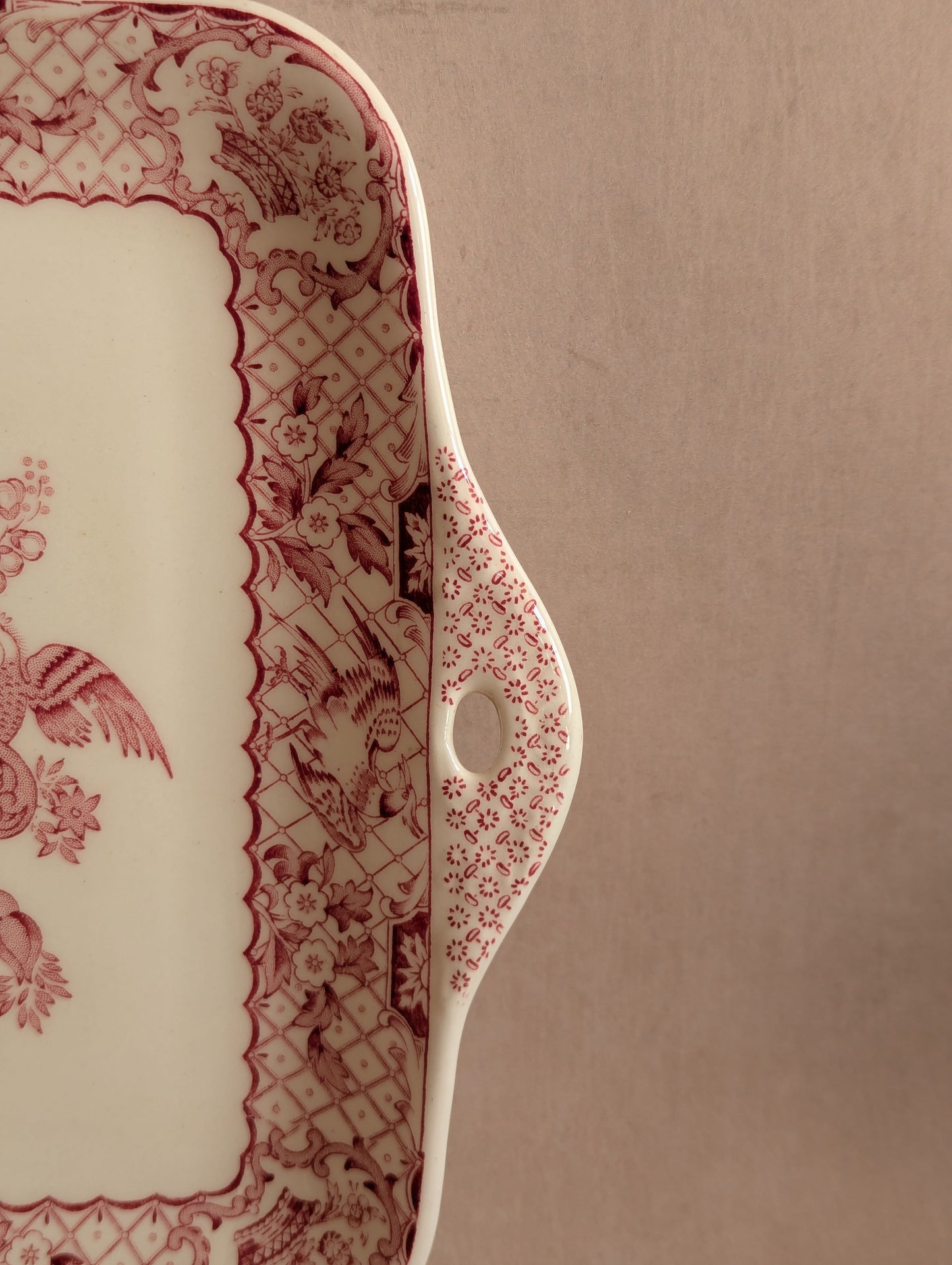 Mason's Ironstone Pink Stratford Square Cake Plate