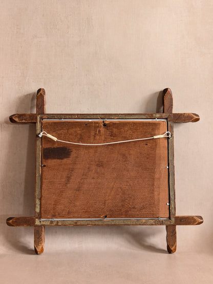 Antique Hand-Carved Tramp Art Hanging Frame