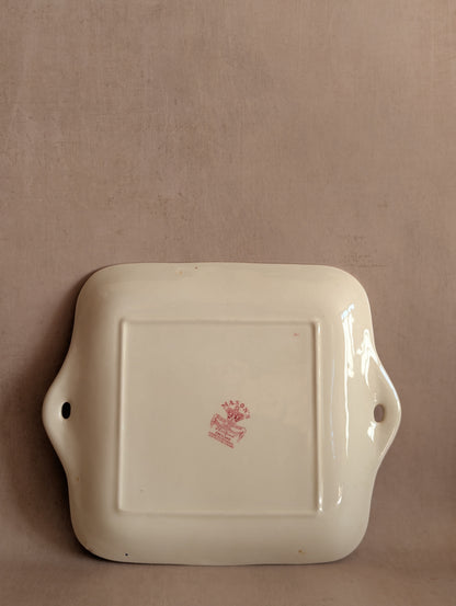 Mason's Ironstone Pink Stratford Square Cake Plate