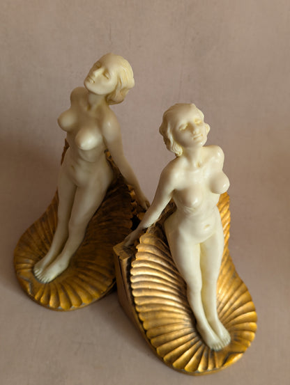 Art Deco Nude Figures on Shells Bookends