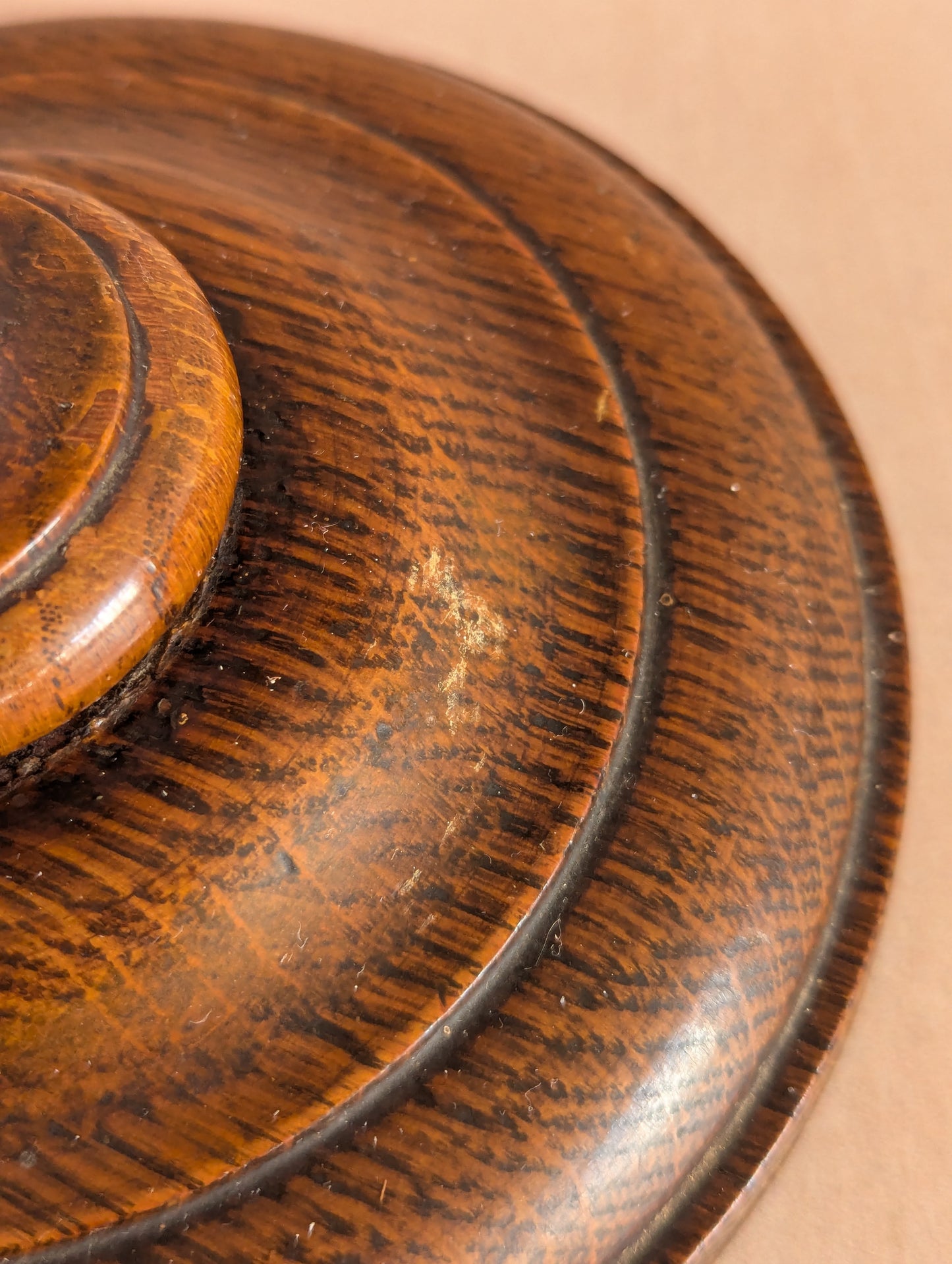 English Oak Hand-Turned Candlestick Holders, Set of Two