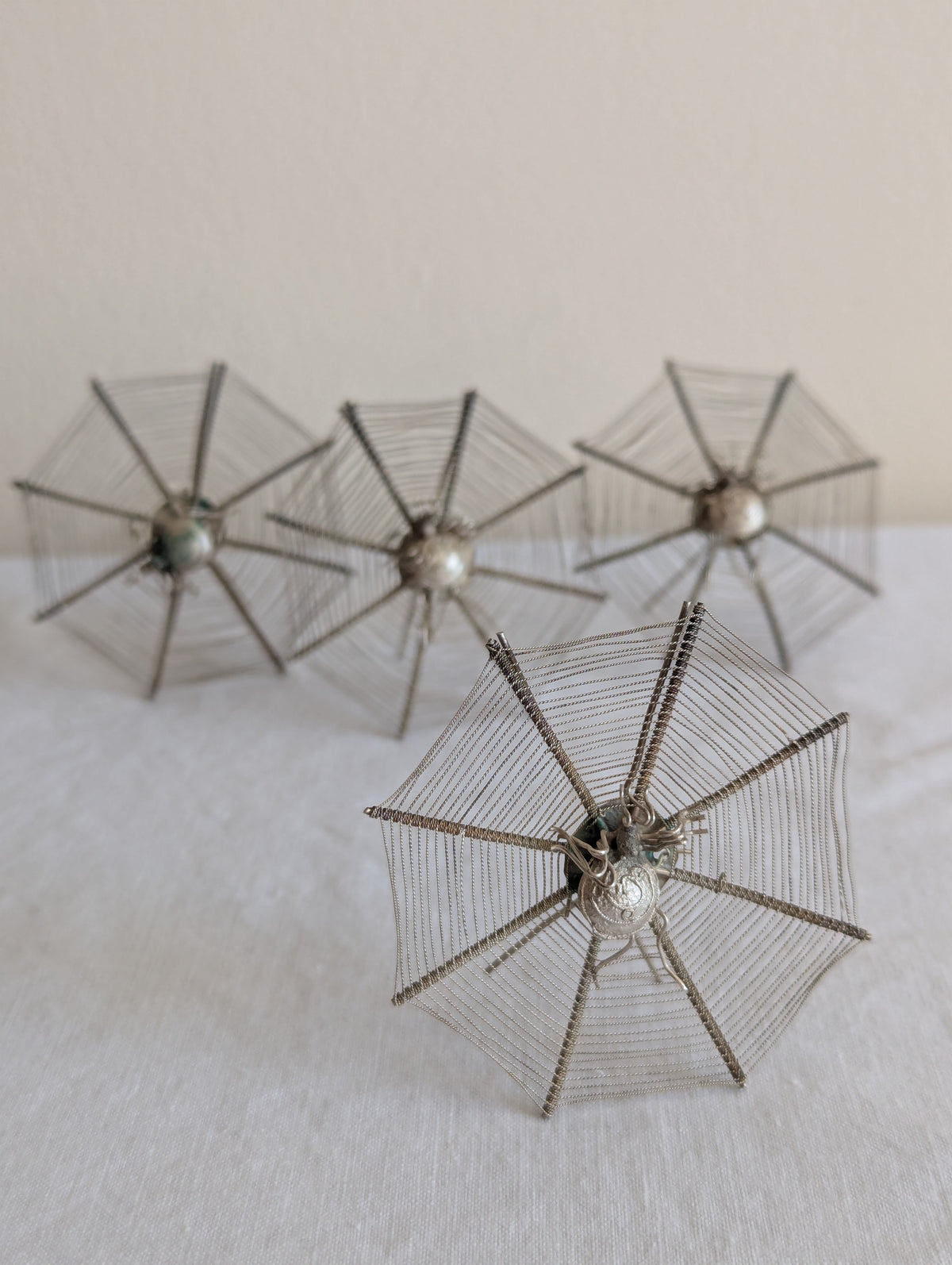 Victorian Spiderweb Place Card Menu Holders, Set of Four
