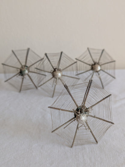 Victorian Spiderweb Place Card Menu Holders, Set of Four