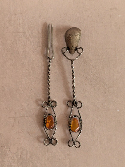 Arts & Crafts Amber Metal Cocktail Utensils