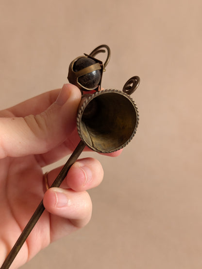 Whimsical Amber Lantern Folk Art Candle Snuffer