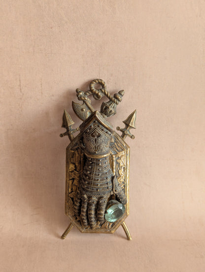Medieval Knight Gauntlet Brass Desk Clip, Fantasy Gift or Movie Prop