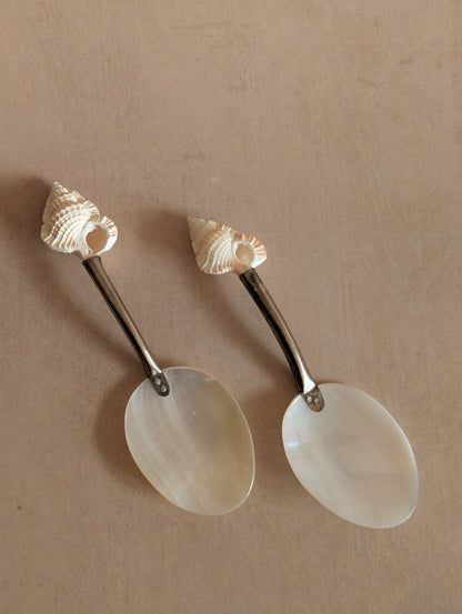 Mother of Pearl Caviar Shell Spoons, Set of Seven